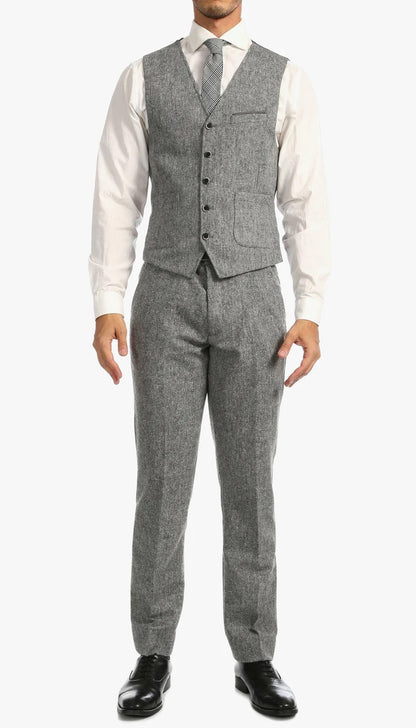 1920's Men's Clothing - Tweed Suit - Herringbone 1920s Mens Suit  - Vintage Grey Tweed  Suit - Image 6