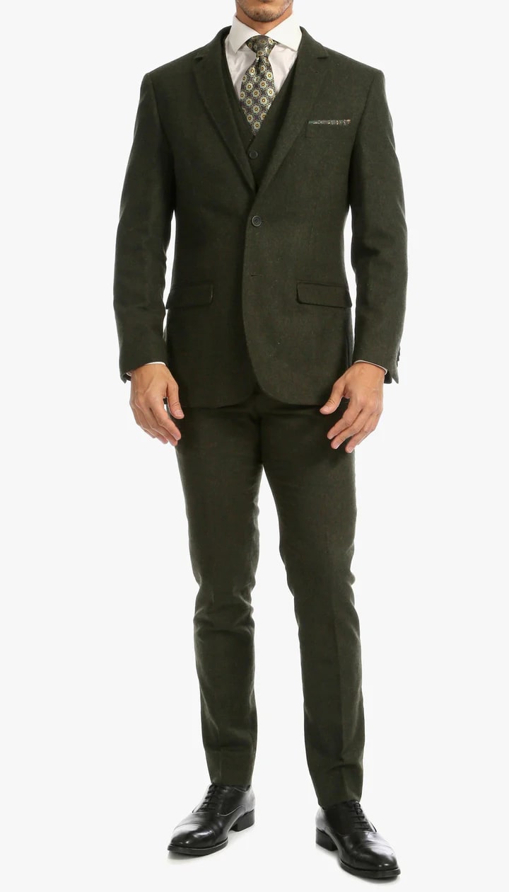 1920's Men's Clothing - Tweed Suit - Herringbone 1920s Mens Suit  - Vintage Hunter Green Tweed  Suit - Image 9