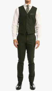 Bradford Hunter Green Slim Fit 3 Piece Tweed Suit - Image 6