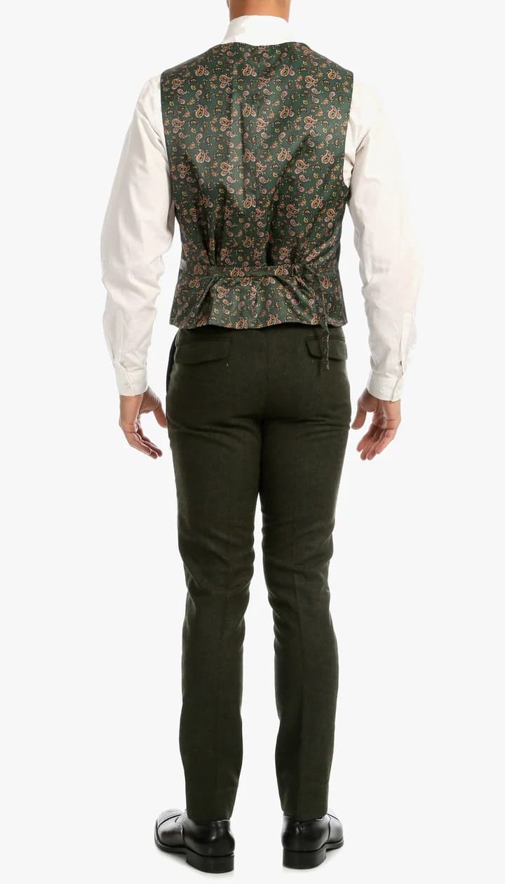 Bradford Hunter Green Slim Fit 3 Piece Tweed Suit - Image 7
