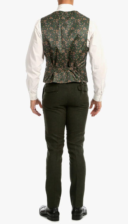Bradford Hunter Green Slim Fit 3 Piece Tweed Suit - Image 7