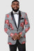 Braided EJ Samuel Houndstooth & Floral Shawl Tux Jacket – Black/Red