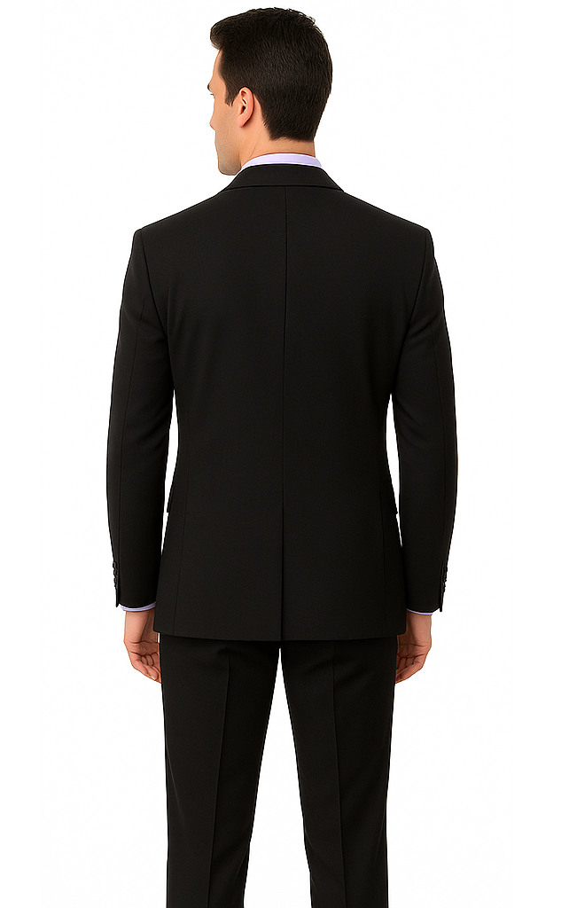 Brand: Caravelli Collezione Suit - Caravelli Suit - Caravelli italy Caravelli Men's 2 Button Black  Classic Fit Single Vent Suit - Image 2