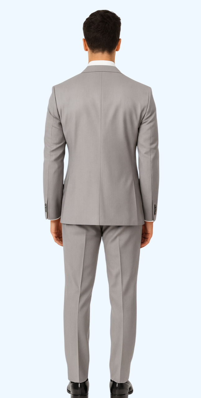 Brand: Caravelli Collezione Suit - Caravelli Suit - Caravelli italy Caravelli Men's 2 Button Light Grey  Modern Fit Suits - Image 2