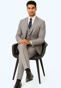 Brand: Caravelli Collezione Suit - Caravelli Suit - Caravelli italy Caravelli Men's 2 Button Light Grey  Modern Fit Suits