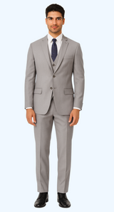 Brand: Caravelli Collezione Suit - Caravelli Suit - Caravelli italy Caravelli Men's 2 Button Light Grey  Modern Fit Suits
