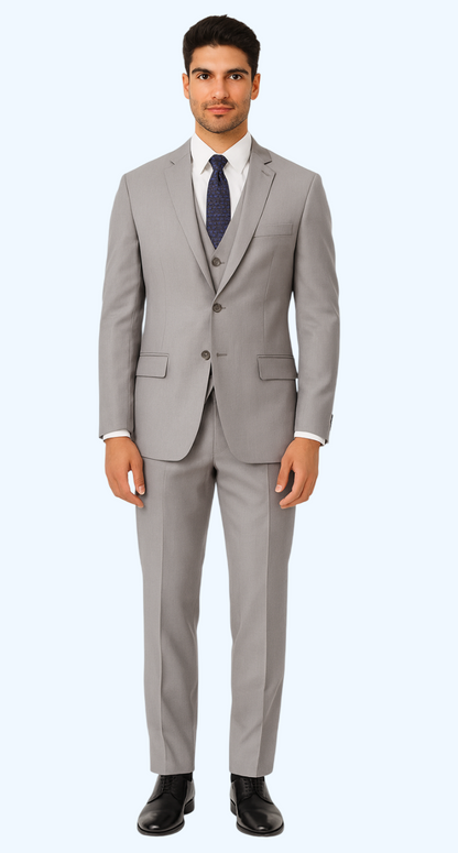 Brand: Caravelli Collezione Suit - Caravelli Suit - Caravelli italy Caravelli Men's 2 Button Light Grey  Modern Fit Suits