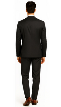 Brand: Caravelli Collezione Suit - Caravelli Suit - Caravelli Italy Caravelli Men'S 3-Piece Slim Fit 2-Button Midnight Blue Vested Dress Suit Set - Image 6