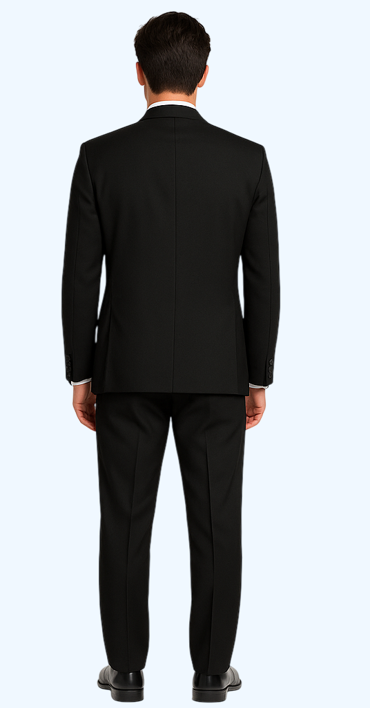 Brand: Caravelli Collezione Suit - Caravelli Suit - Caravelli Italy Caravelli Men'S Black 3-Piece Slim Fit 2-Button Vested Dress Suit Set - Image 2