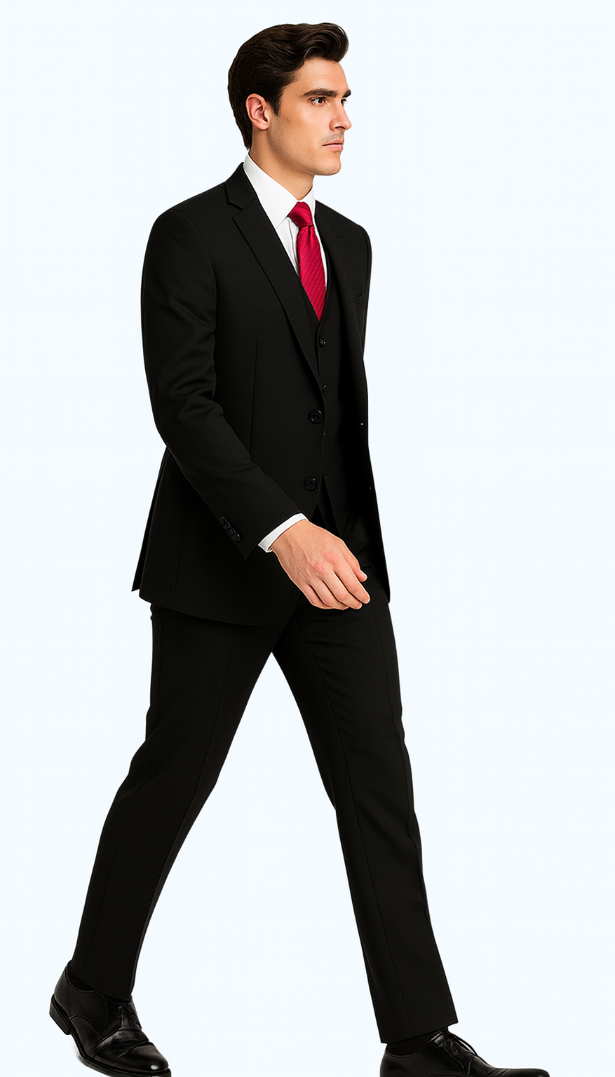 Brand: Caravelli Collezione Suit - Caravelli Suit - Caravelli Italy Caravelli Men'S Black 3-Piece Slim Fit 2-Button Vested Dress Suit Set - Image 5