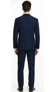 Brand: Caravelli Collezione Suit - Caravelli Suit - Caravelli Italy Caravelli Men'S Cobalt Blue Slim Fit 2 Button Double Vent Suit - Image 2