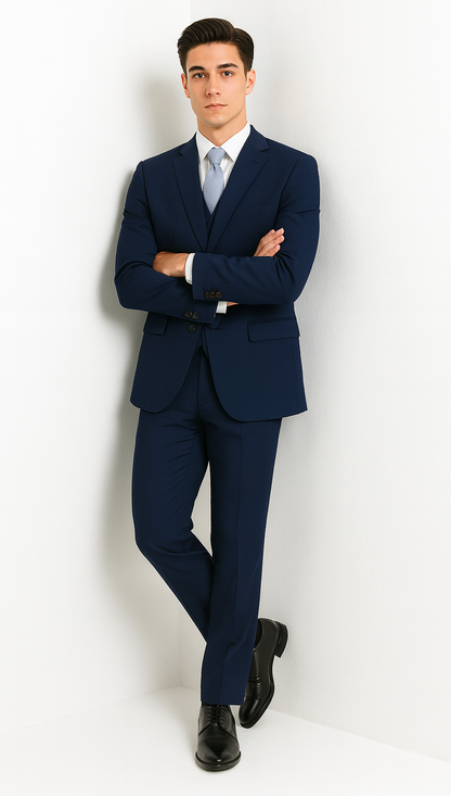 Brand: Caravelli Collezione Suit - Caravelli Suit - Caravelli Italy Caravelli Men'S Cobalt Blue Slim Fit 2 Button Double Vent Suit - Image 6