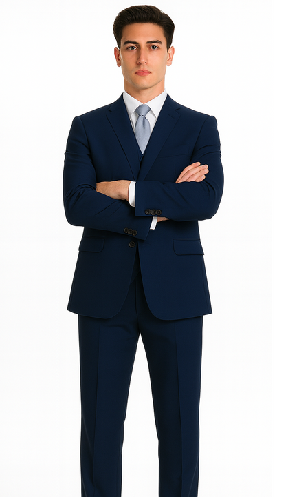Brand: Caravelli Collezione Suit - Caravelli Suit - Caravelli Italy Caravelli Men'S Cobalt Blue Slim Fit 2 Button Double Vent Suit - Image 3