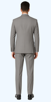 Brand: Caravelli Collezione Suit - Caravelli Suit - Caravelli italy Caravelli Men's Slim Fit 2 Button Light Grey Vested Suit - Image 2