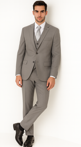 Brand: Caravelli Collezione Suit - Caravelli Suit - Caravelli italy Caravelli Men's Slim Fit 2 Button Light Grey Vested Suit