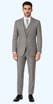 Brand: Caravelli Collezione Suit - Caravelli Suit - Caravelli italy Caravelli Men's Slim Fit 2 Button Light Grey Vested Suit
