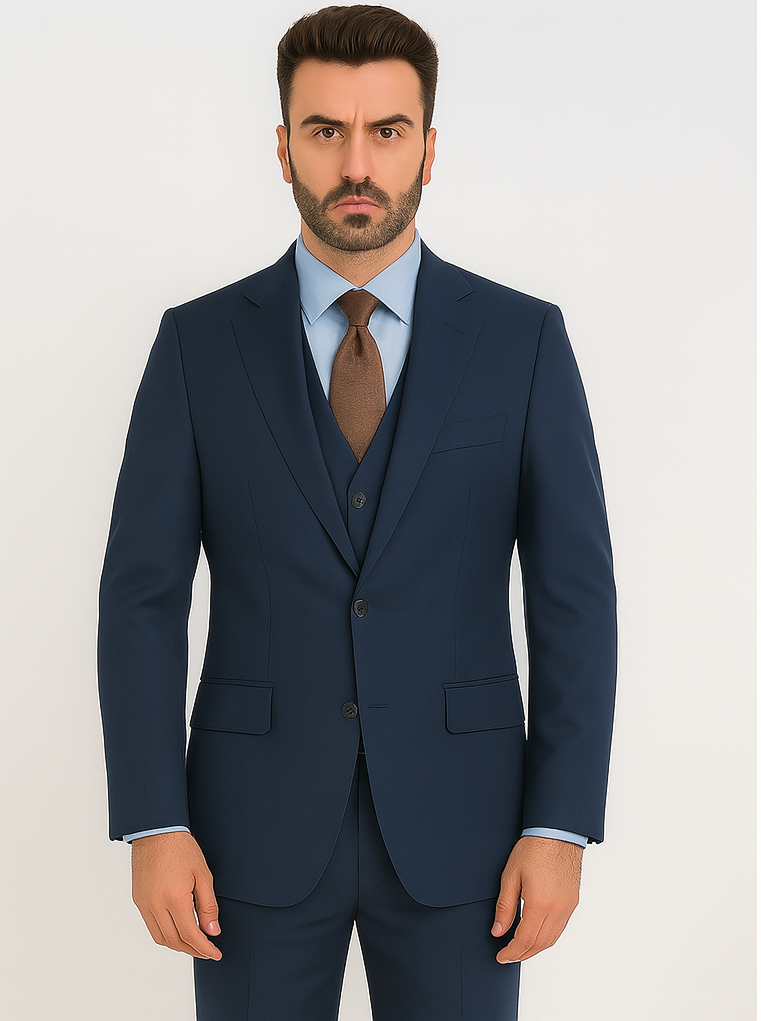 Brand: Caravelli Collezione Suit - Caravelli Suit - Caravelli italy Caravelli Men's  Classic Fit Black Double Vent Vested Suit