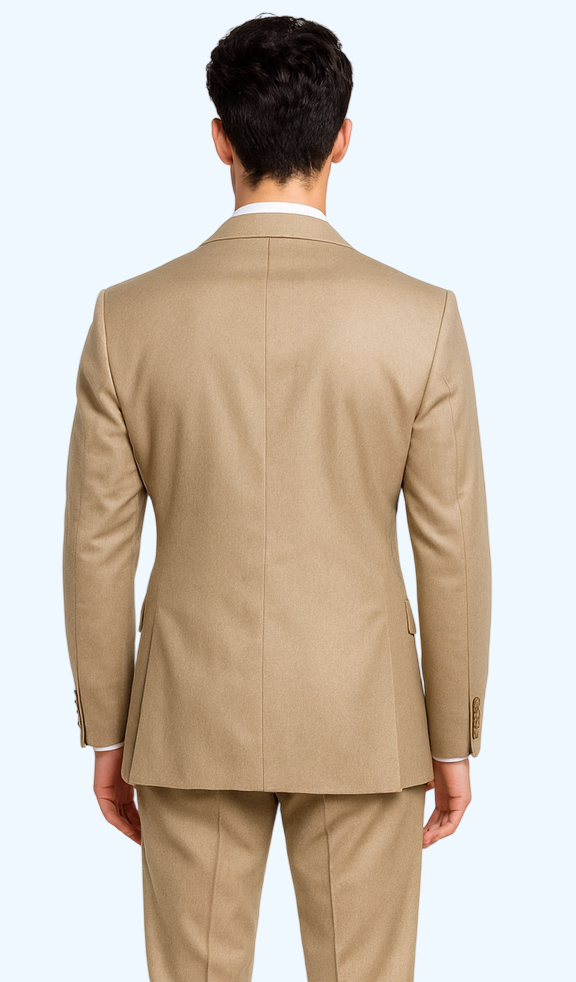 Brand: Caravelli Collezione Suit - Caravelli Suit - Caravelli italy Men's Beige Slim Fit Suit - Image 2