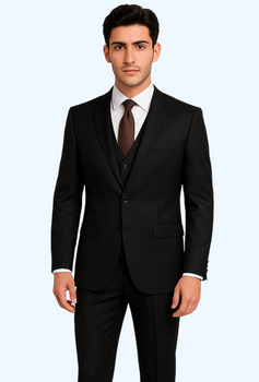 Brand: Caravelli Collezione Suit - Caravelli Suit - Caravelli italy Men's Beige Slim Fit Suit - Image 3