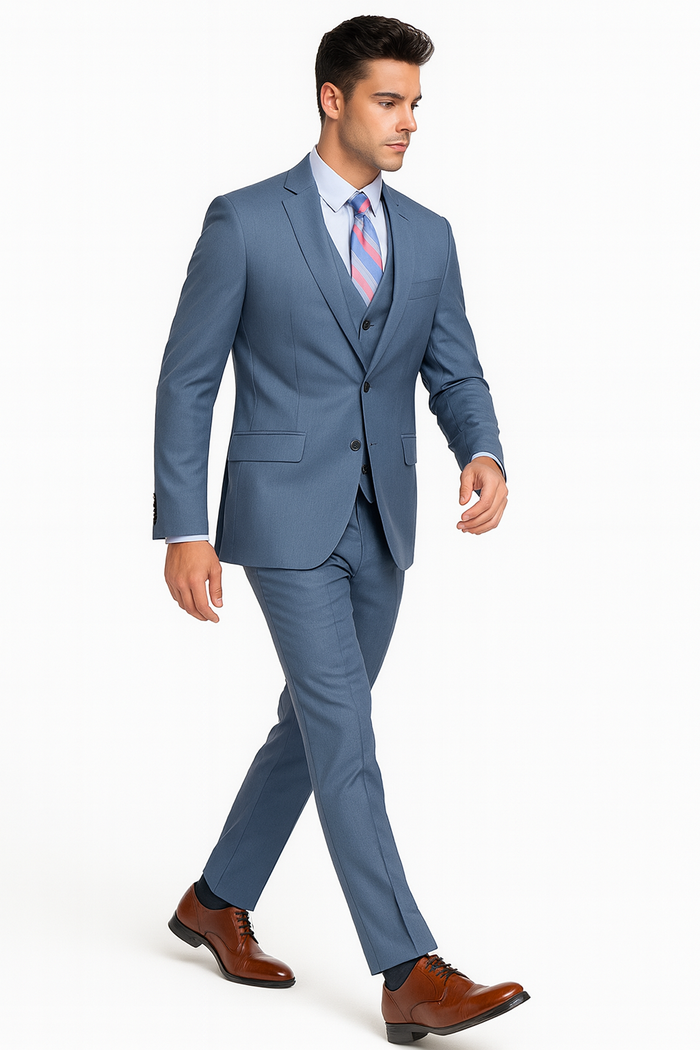 Brand: Caravelli Collezione Suit - Caravelli Suit - Caravelli italy Men's  Blue Suit - Image 3