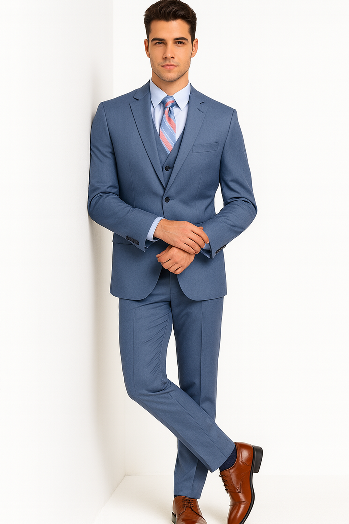 Brand: Caravelli Collezione Suit - Caravelli Suit - Caravelli italy Men's  Blue Suit - Image 6