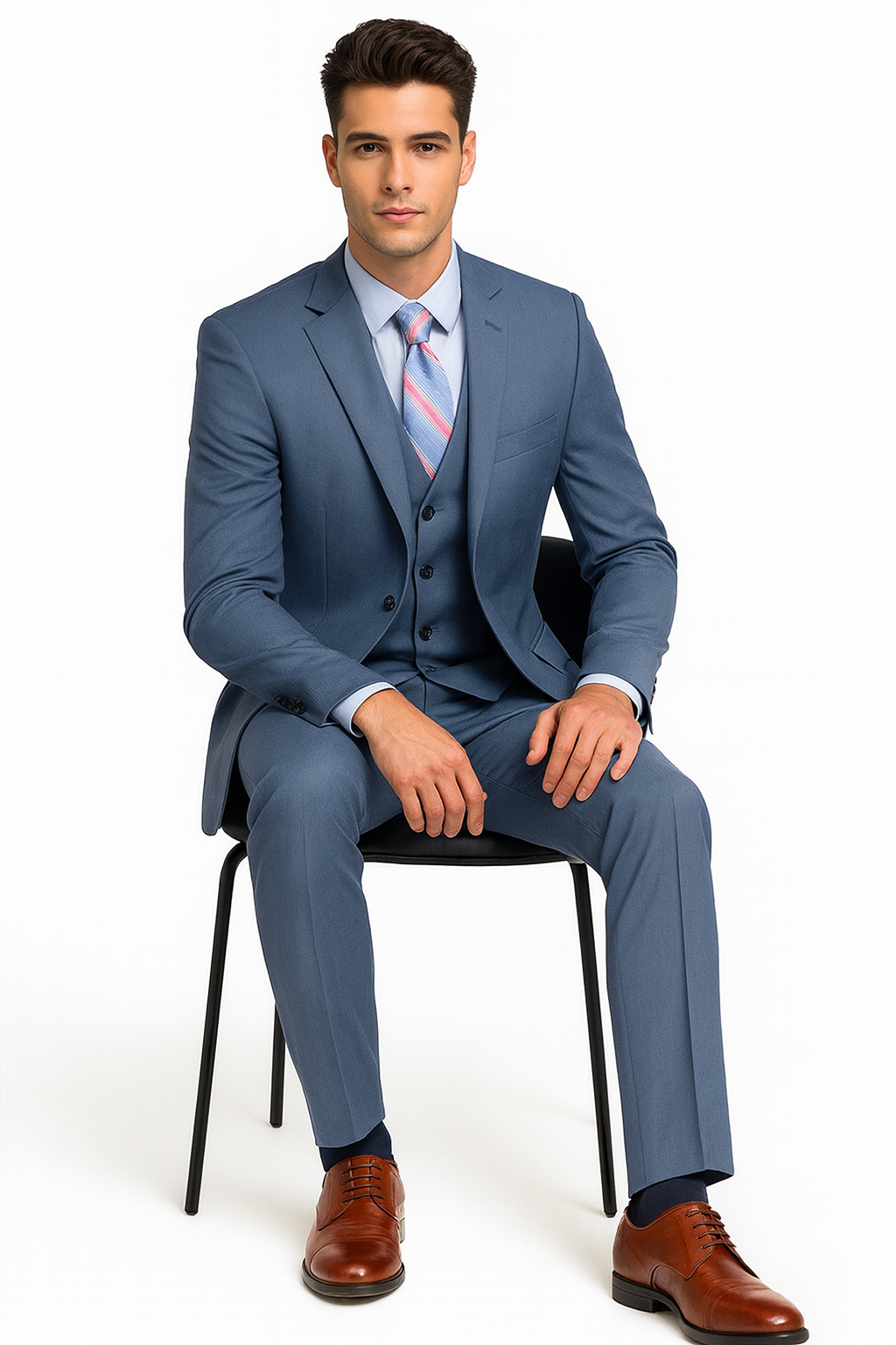Brand: Caravelli Collezione Suit - Caravelli Suit - Caravelli italy Men's  Blue Suit - Image 4