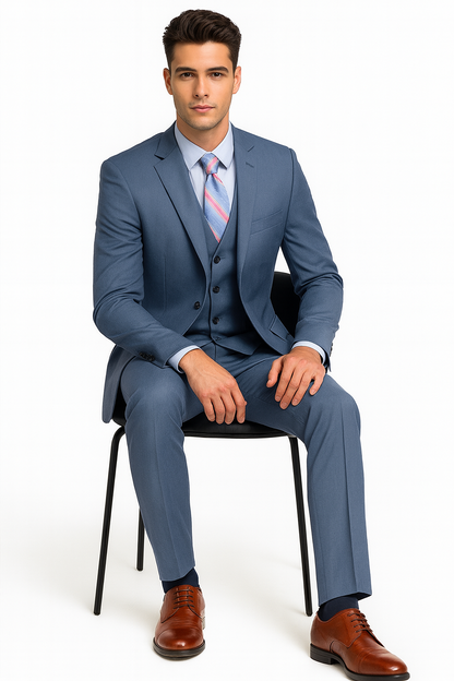 Brand: Caravelli Collezione Suit - Caravelli Suit - Caravelli italy Men's  Blue Suit - Image 4