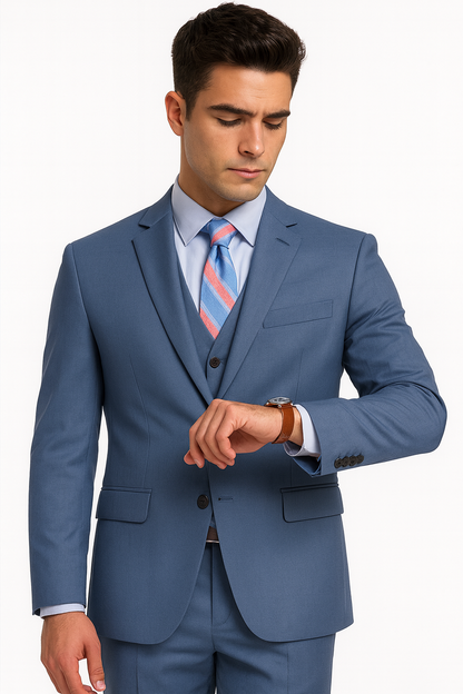 Brand: Caravelli Collezione Suit - Caravelli Suit - Caravelli italy Men's  Blue Suit - Image 5