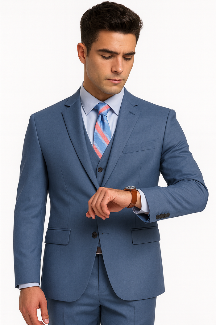 Brand: Caravelli Collezione Suit - Caravelli Suit - Caravelli italy Men's  Blue Suit - Image 5