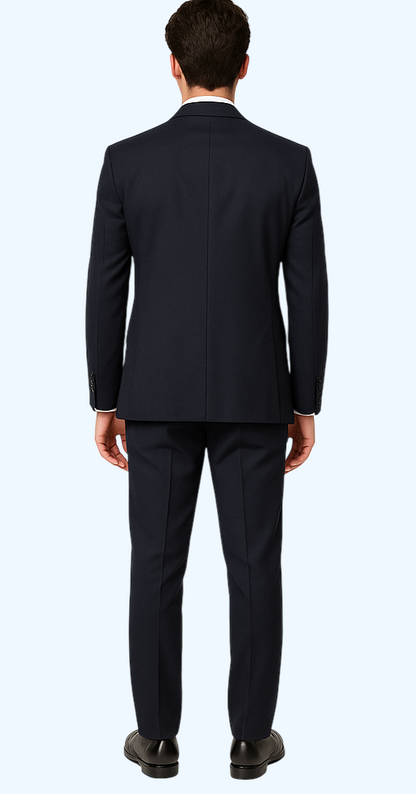 Brand: Caravelli Collezione Suit - Caravelli Suit - Caravelli italy Men's Dark Navy Slim Fit Vested Dress Suit Set - Image 2