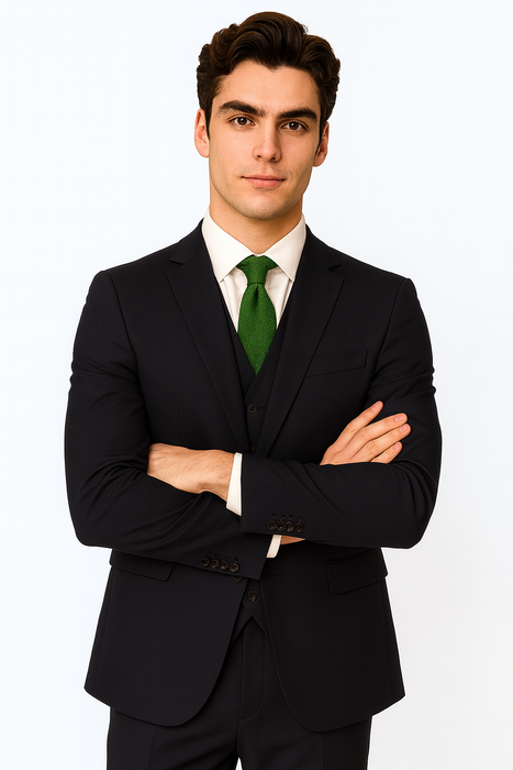 Brand: Caravelli Collezione Suit - Caravelli Suit - Caravelli italy Men's Dark Navy Slim Fit Vested Dress Suit Set