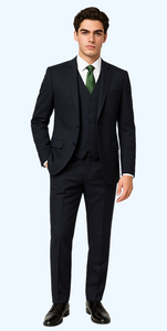 Brand: Caravelli Collezione Suit - Caravelli Suit - Caravelli italy Men's Dark Navy Slim Fit Vested Dress Suit Set