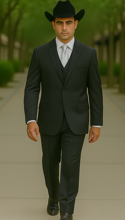Brand: Caravelli Collezione Suit - Caravelli Suits - Caravelli italy Caravelli Men's 2 Buttons Grey 3 Piece Vested Suit