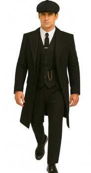 Brand New Quality 1920's English Style Peaky Blinders Style Vested Peaky Blinders Suits - Peaky Blinders Outfit + Overcoat + Hat (Peaky Blinder Custome) - Image 3