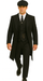Brand New Quality 1920's English Style Peaky Blinders Style Vested Peaky Blinders Suits - Peaky Blinders Outfit + Overcoat + Hat (Peaky Blinder Custome)