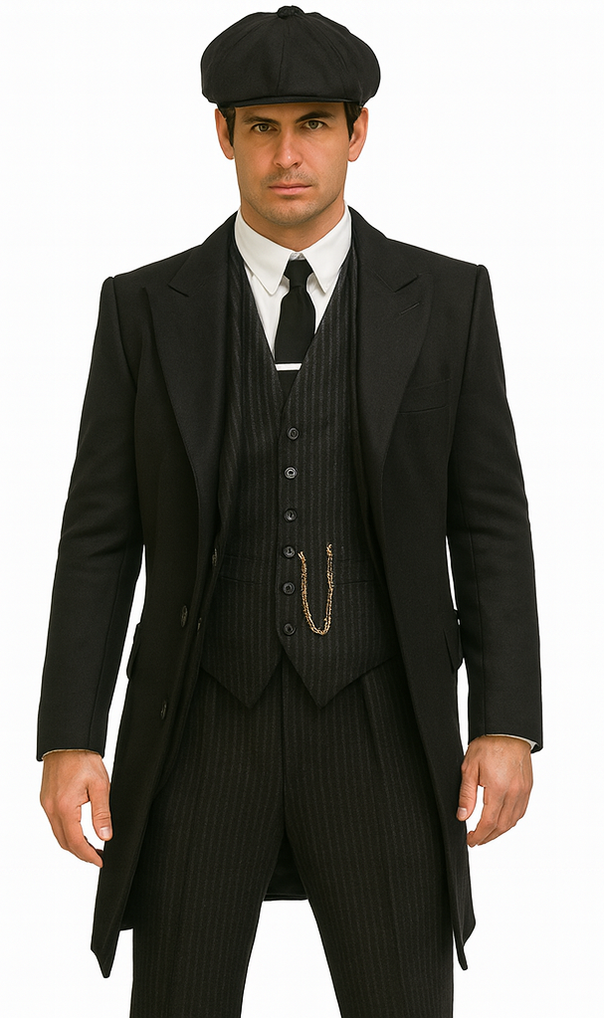Charcoal Two Flap Front Pockets Two Button Peaky Blinders Suits (Peaky Blinder Custome)