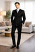 Brand New Solid Black Double Breasted Suits 100% Wool Fabric Super 150s Wide Suits Side Vent (pleated or Flat Front Pants)