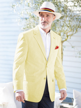 Mens Seersucker Blazer in Color "Color" - Summer Fabric Casual look Sportcoat Jacket 2 Button Notch Lapel