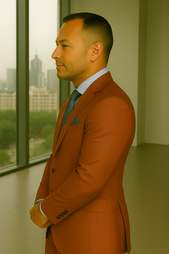 Wool Suit - Italian Made Business Suit by Statement Men's 3 Piece 100% Wool Fashion Suit - Bold Colors Modern Fit