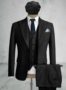 Brand New Quality 1920's English Style Peaky Blinders Style Vested Peaky Blinder Suit - Peaky Blinders Outfit + Overcoat + Hat (Peaky Blinder Custome)