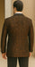 Bronze Double Breasted Rough Streak Pattern Satin Peak Lapel Stacy Adams Men's Jacket