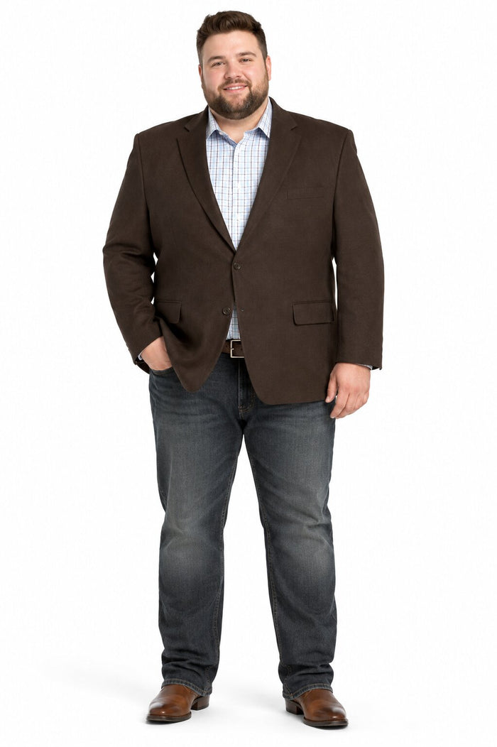 Men’s Brown 2 Button Dress Casual Blazer with Notch Lapel, Fashion Sport Coat