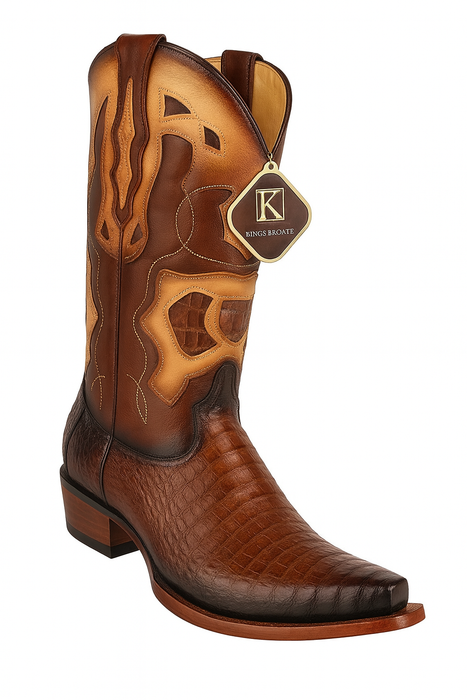 King Exotic Men's Caiman Belly Snip Toe Boots