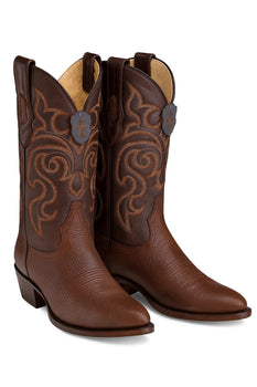 Brown Sharkskin Cowboy Boots J-Toe - Image 8