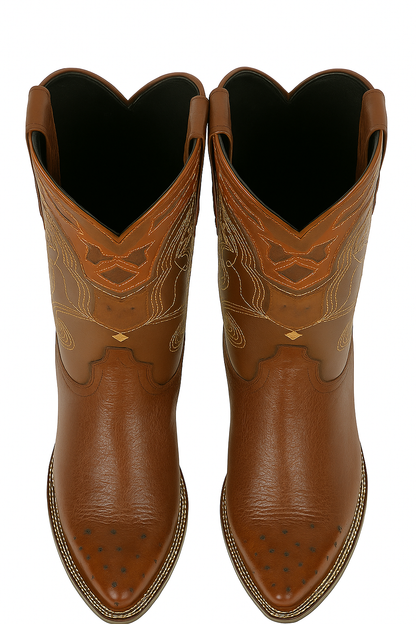 Men's Wild West Smooth Ostrich Skin 3X Toe Boots 29504-B - Image 8
