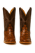 Brown Pirarucu Fish Print Boots Square Toe