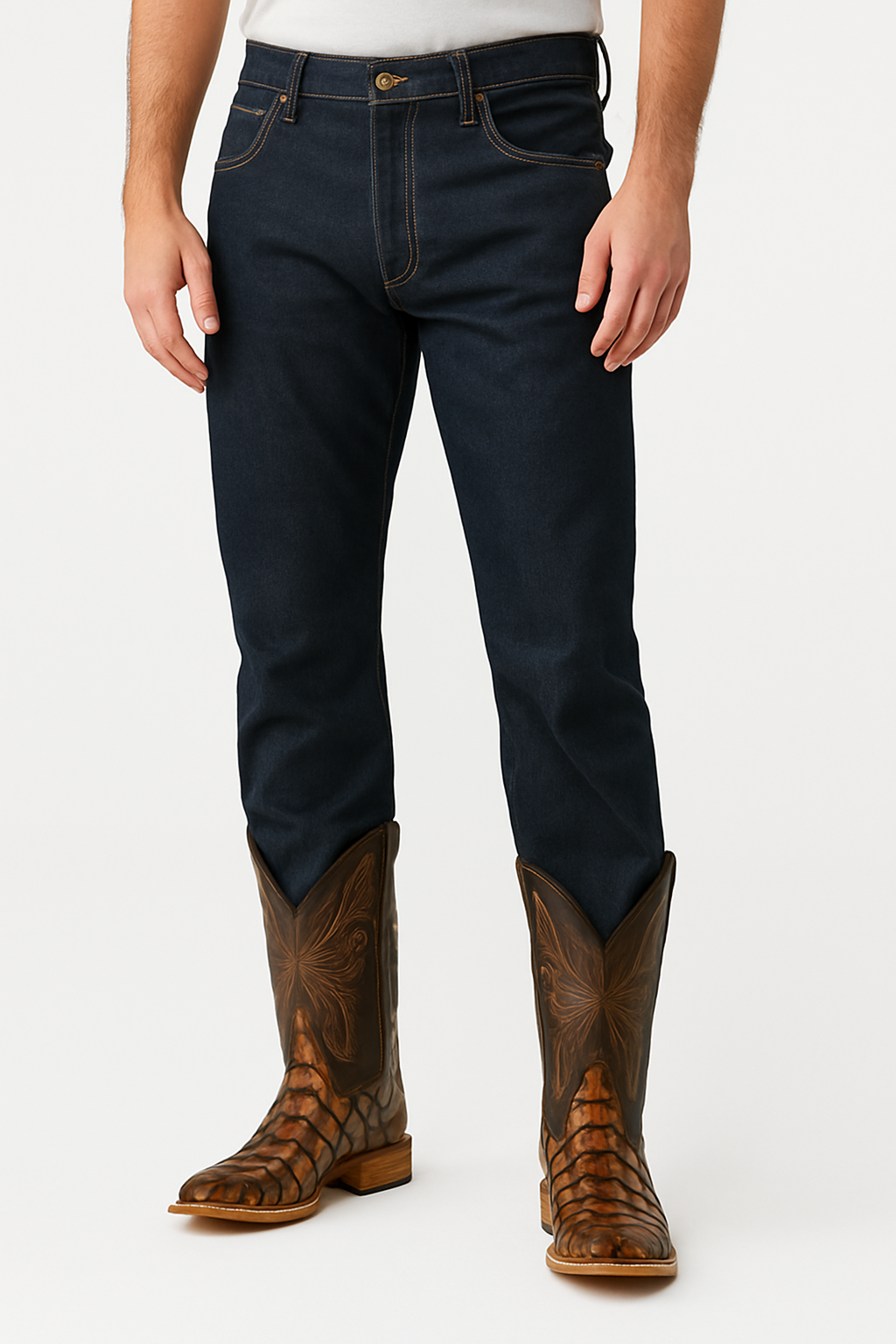 Brown Pirarucu Fish Print Boots Square Toe by La Sierra Boots - Image 9