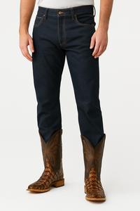 Brown Pirarucu Fish Print Boots Square Toe