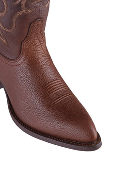 Brown Sharkskin Cowboy Boots J-Toe - Image 4