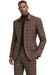 Mens Brown Windowpane Plaid Slim Fit Suit – Modern Checkered Fashion Suit – 2 Piece Designer Suit
